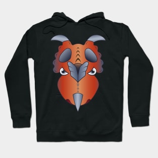 Angry Dinosaur Head Red Achelousaurus Hoodie